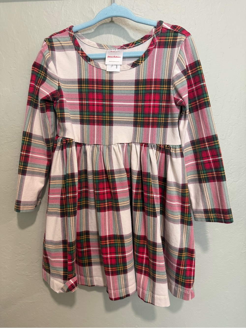 Hanna Andersson Plaid Long-Sleeve Cotton Dress - Size 3T